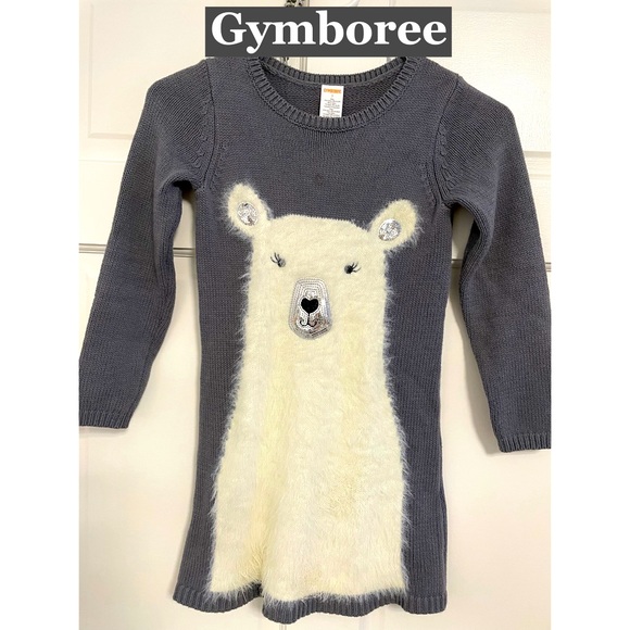 Gymboree, Fuzzy Polar Bear Sweater dress Sz 7